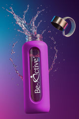 Glass Water Bottle Purple 1000ml