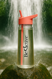Motivational Tracker Water Bottle 900ml - Coral