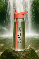 Motivational Tracker Water Bottle 900ml - Coral