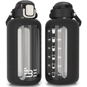 2.2L XL Glass Water Bottle - Black