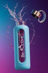 Glass Water Bottle Blue 1000ml