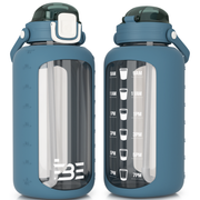 2.2L XL Glass Water Bottle - Blue