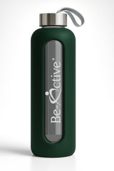 Glass Water Bottle Dark Green 1000ml