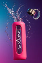 Glass Water Bottle Hot Pink 1000ml