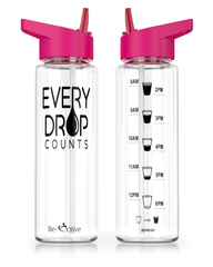 Motivational Tracker Water Bottle Pink 750ml