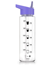 Motivational Tracker Water Bottle Purple 750ml