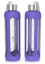 Glass Water Bottle Electric Purple 550ml