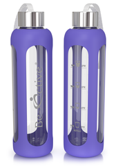 Glass Water Bottle Electric Purple 550ml
